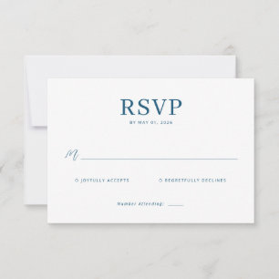 Elegante Navy-antwoordkaart RSVP Kaartje