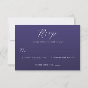 Elegante Navy-antwoordkaart RSVP Kaartje