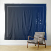 Elegante Navy Beginletters Wandkleed (In Situ (horizontaal))