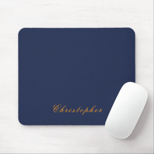 Elegante Navy Blauwe Aangepaste Naam Muismat