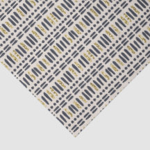 Elegante Navy Blauwe en Gouden Lineaire Patroon