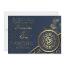 Elegante Navy-blauwe en Gouden Persoonlijke Trouwk