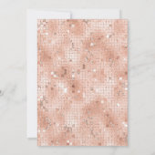 Elegante Navy-blauwe en roze gouden glinsterende t Save The Date (Achterkant)