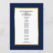 Elegante Navy Blauwe Gouden Palmboom Tropische Bru Programma (Achterkant)