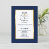 Elegante Navy Blauwe Gouden Palmboom Tropische Bru Programma (Staand voorkant)