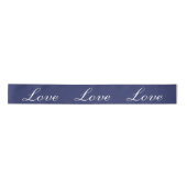Elegante Navy Blauwe “Liefde” Zeevaart Bruiloft Lint (Voorkant)