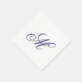 Elegante Navy Blauwe Monogram Initiaal Servet (Hoek)