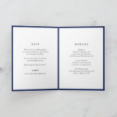 Elegante Navy Blauwe Monogram Moderne Trouwdag (Binnen)