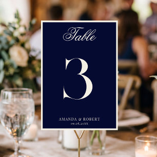Elegante Navy Blauwe Oude Geld Huwelijk Kaart