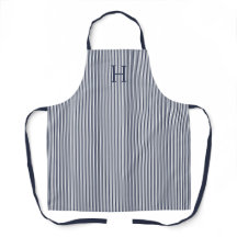 Elegante Navy Blauwe Streep Klassiek Monogram