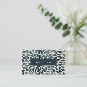 Elegante Navy Blue Abstract Modern Aanbevelingskaartje