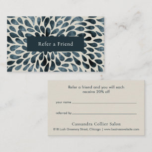 Elegante Navy Blue Abstract Modern Aanbevelingskaartje