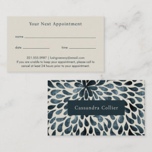 Elegante Navy Blue Abstract Modern Afsprakenkaartje