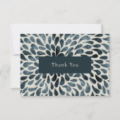 Elegante Navy Blue Abstract Modern Bedankkaart (Voorkant)