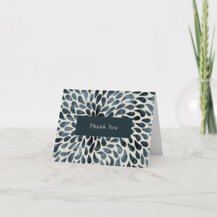Elegante Navy Blue Abstract Modern Bedankkaart