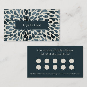 Elegante Navy Blue Abstract Modern Klantenkaartje