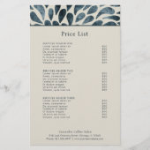 Elegante Navy Blue Abstract Modern prijslijst (Voorkant)