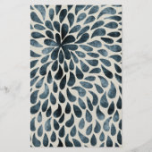 Elegante Navy Blue Abstract Modern prijslijst (Achterkant)