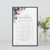 Elegante Navy Blue Burgundy Bruiloftsspellen (Staand voorkant)