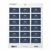 Elegante Navy Blue Christmas Adres Label (Full Sheet)