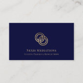 Elegante Navy Blue en Gold Logo Visitekaartje (Voorkant)