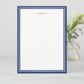 Elegante Navy Blue en Silver Invitation Sjabloon Kaart (Staand voorkant)