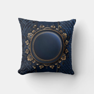 Elegante Navy Blue Floral Tufted Kussen