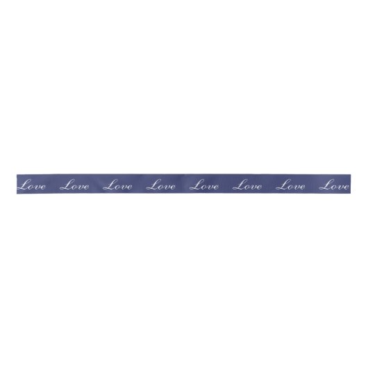 Elegante Navy Blue "Love" nautische bruiloft Lint (Voorkant)