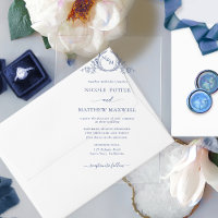 Elegante Navy Blue Royal Crown Krans Monogram