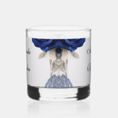 Elegante Navy Blue Rozen & Silver Glitter Wedding Whisky Glas (Links)
