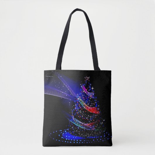 Elegante Navy Blue Starry kerstboom Draagtas (Voorkant)
