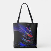 Elegante Navy Blue Starry kerstboom Draagtas (Achterkant)
