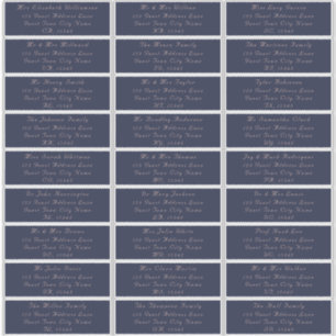 Elegante Navy Blush Bruiloft Gast Adresetiketten Sticker