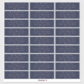 Elegante Navy Blush Bruiloft Gast Adresetiketten Sticker (Vel)