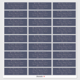 Elegante Navy Blush Bruiloft Gast Adresetiketten Sticker