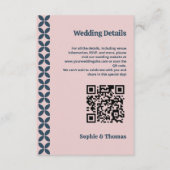 Elegante Navy & Blush Pink Informatiekaartje (Voorkant)