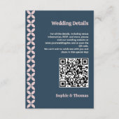 Elegante Navy & Blush Pink Informatiekaartje (Voorkant)