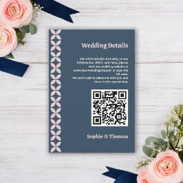 Elegante Navy & Blush Pink Informatiekaartje