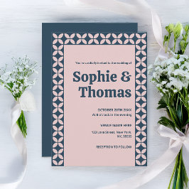 Elegante Navy & Blush Pink Kaart