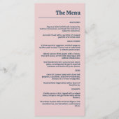 Elegante Navy & Blush Pink Menu (Voorkant)