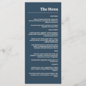 Elegante Navy & Blush Pink Menu (Voorkant)