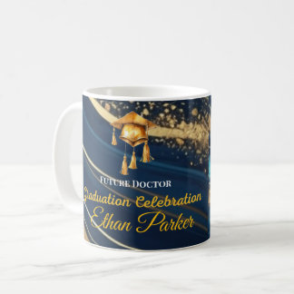 Elegante Navy en Gouden Foto Afstudeerbeker cadeau Koffiemok