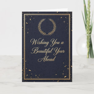 Elegante Navy en Gouden Verjaardagskaart Kaart