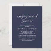 Elegante Navy Engagement Party / Uitnodiging voor (Voorkant)