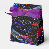 Elegante Navy Glittery Stars, Blauw, Rood Roze Ker Bedankdoosjes (Voorkant Zijde)