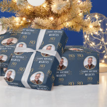 Elegante Navy & Gold 80e en legendarische verjaard
