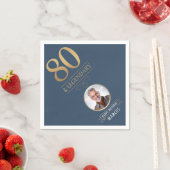 Elegante Navy & Gold 80e en legendarische verjaard Servet (Insitu)