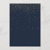 Elegante Navy & Gold Falling Stars Trouwmenu Menu (Achterkant)