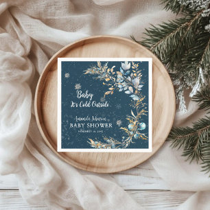 Elegante Navy Goud Baby It's Cold Outside Douche Servet
