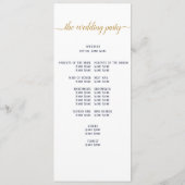 Elegante Navy Goud Script Minimale Trouwceremonie Programma (Achterkant)
